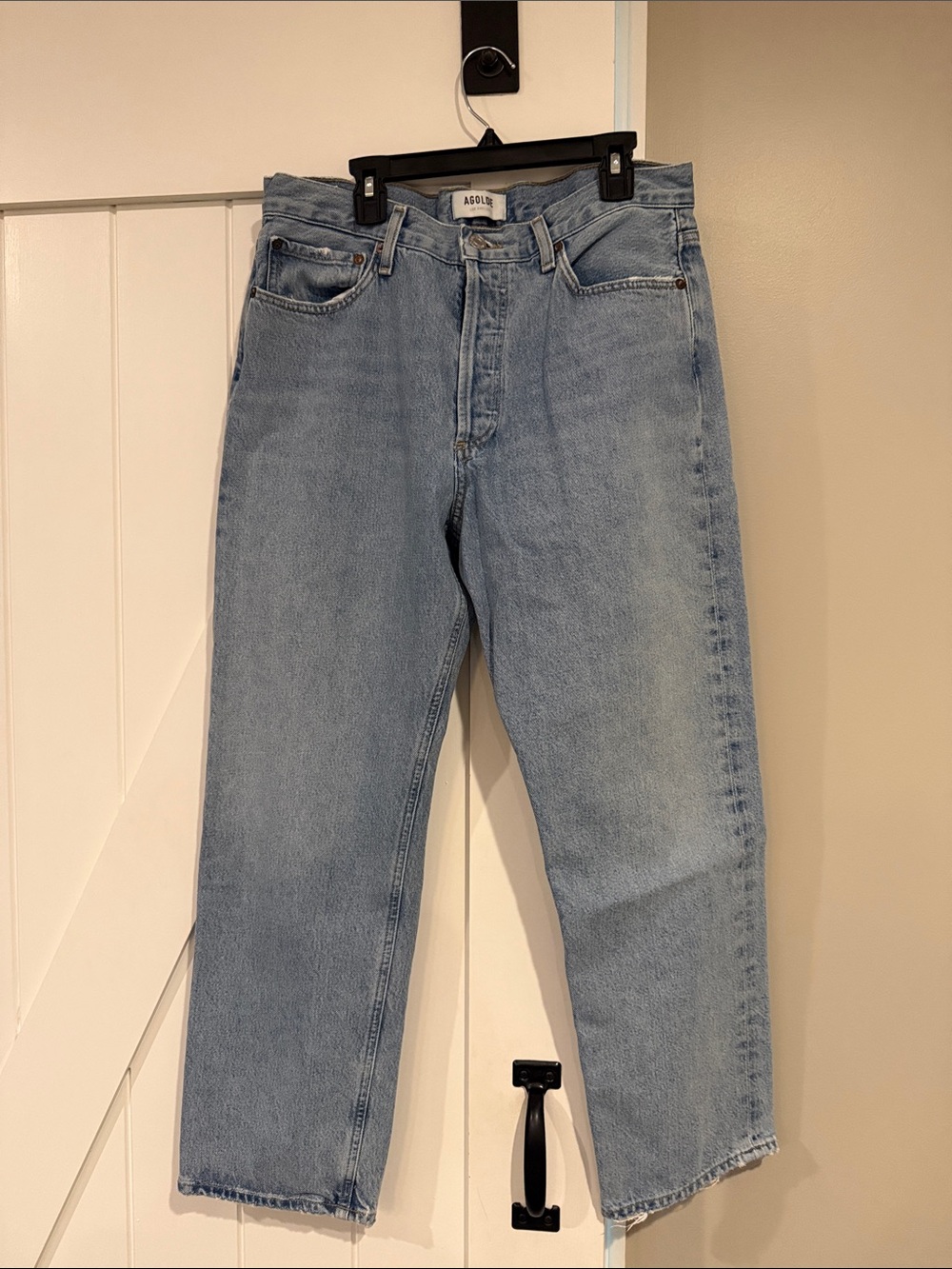 AGOLDE Light Blue Barrel style button fly Jeans size 28